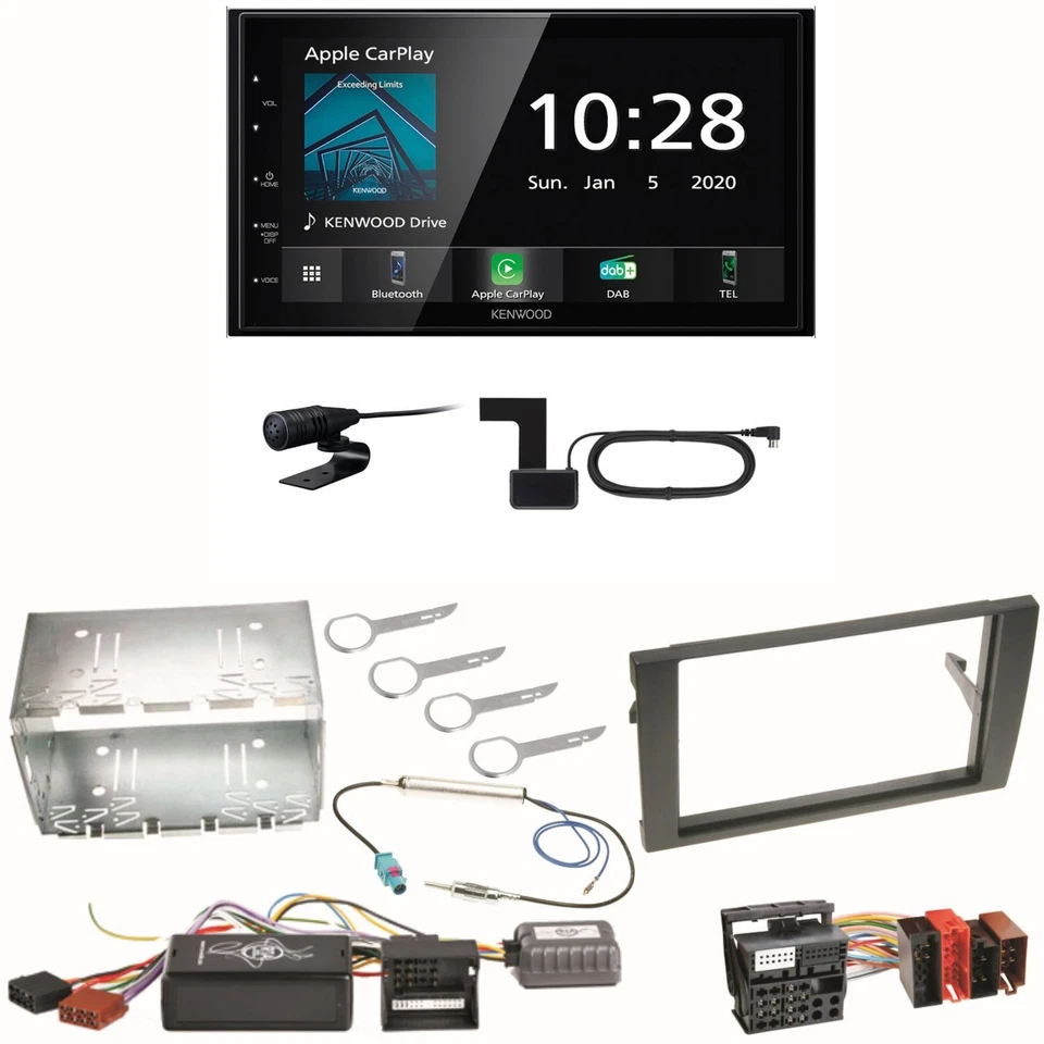 Kenwood DMX5020DABS Android Auto CarPlay Einbauset für Seat Exeo Audi A4 B6 B7 - Bild 1 von 1