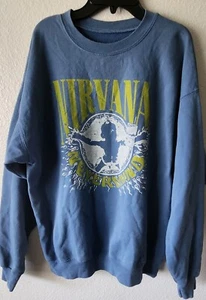 Rockband Nirvana Sweatshirt Blue XL - Picture 1 of 3