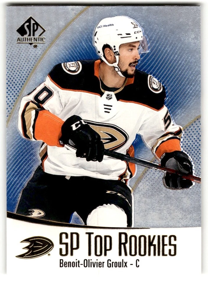 2021-22 SP Authentic Top Rookies Blue Benoit-Olivier Groulx #TR-5 Anaheim Ducks - Image 1 of 2