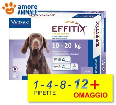 VIRBAC EFFITIX per cani da 10-20 kg - 1 / 4 / 8 / 12 pip.