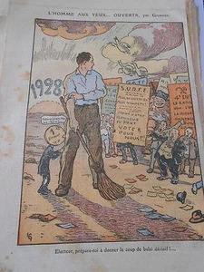Caricature Politique L'homme aux Yeux..Ouverts Balai décisif Print 1928 - Picture 1 of 1