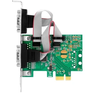 2 Port Serial PCI-E COM Controller Card PCI-e to RS232 DB9 Com Adapter Converter - Picture 1 of 8