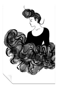Black & White Ballerina Illustration Artistic Poster Wall Art Home Decor - Picture 1 of 4