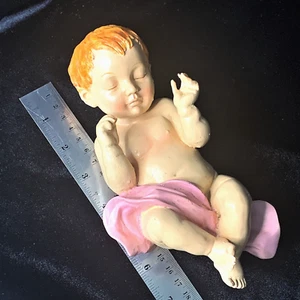 Baby Jesus Nativity  Figurine 8 inch ~ Peaceful Sleeping Christ Child ~ Resin - Picture 1 of 4