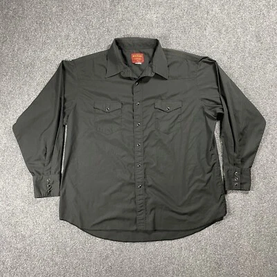Camisa Western Rustler X-Long Tails Perla Snap DE COLECCIÓN Talla XXL Negra Sólida Foto 1 de 4