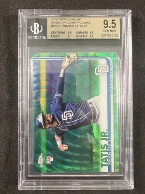 2019 Topps Chrome Green Wave Fernando Tatis Jr BGS 9.5 Bookend 99/99 - Image 1 of 3
