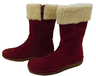 New in Box Hush Puppies EXCURSION Red Suede Boots Sz 6 Med Zipper Fleece Lining - Image 1 of 4