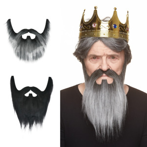Lord Long Beard and Mustache High Quality False Self Adhesive Facial Fake Hair