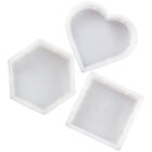 Resin Mold Set - Hexagon, Square, Heart (3pcs)-LJ
