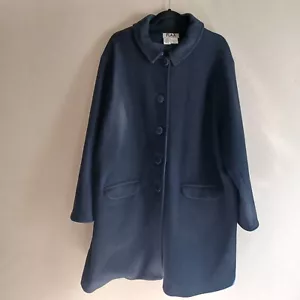 FLAX Wool Blend coat Large Lagenlook. Black size 1G heavy cold weather - Picture 1 of 4
