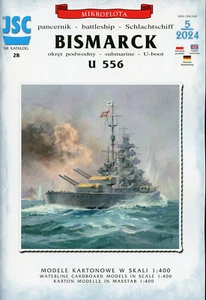 Acorazado alemán de la Segunda Guerra Mundial Bismarck/1941 + U 556 # modelo de tarjeta # escala 1/400 # JSC28 - Imagen 1 de 9