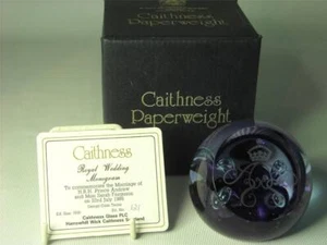 Caithness MARRIAGE PRINCE ANDREW & SARAH FERGUSON 1986 Paperweight L/E Box COA - Picture 1 of 4