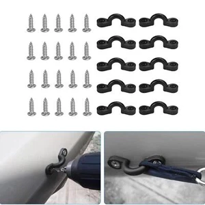 Kayak Pad Eye Set, 10PCS Nylon Bungee Deck Loops Tie Down Pad Eye with 20 Screws - Picture 1 of 7
