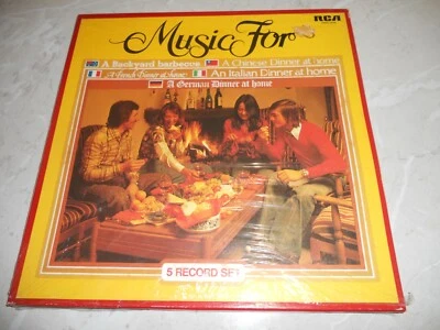 "Music For A Backyard Barbecue" BoxSet 5xLP's 5 DinnerMusicMenus RCA PRSS1019 M  - Image 1 of 3