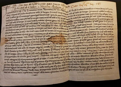 1255 – MEDIEVAL LAND GRANT TO A MONASTERY OF SAINT-URBAIN AT MARSANNAY MONTAGNE - Image 1 of 4