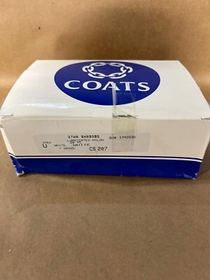 207 (TEX 210)  STYLE U COATS WHITE NYLON BOBBINS 1 GROSS (144 PCS) - Image 1 of 3