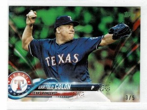 2018 TOPPS MINI BLUE US45 BARTOLO COLON #d 03/5 - TEXAS RANGERS