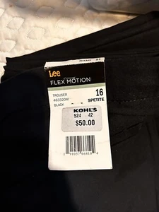 LEE Trousers Women’s Size 16 Petite Regular Fit Mid Rise Flex Motion - Picture 1 of 3
