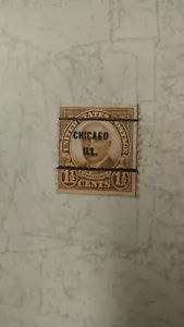 USA STAMP 1930 Harding 1-1/2 Cent Brown Stamp CHICAGO Illinois Rare - Picture 1 of 2