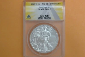 2008 W (Burnished) American Silver Eagle ANACS MS68 - Picture 1 of 4
