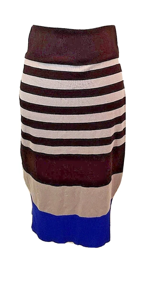 Falda tejida a rayas gris/negro Derek Heart para mujer talla L Foto 1 de 4