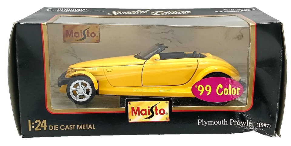 Maisto 1997 Yellow Plymouth Prowler 1/24 Diecast Model Special Edition c - Image 1 of 4