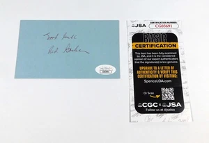 Tarjeta de índice firmada por Red Barber 3 x 5 Sportscaster JSA automática - Imagen 1 de 2