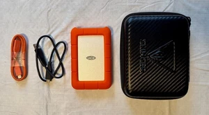 LaCie Rugged 5TB USB-C Portable External Hard Drive Orange 2 Cables w/Case - Picture 1 of 12