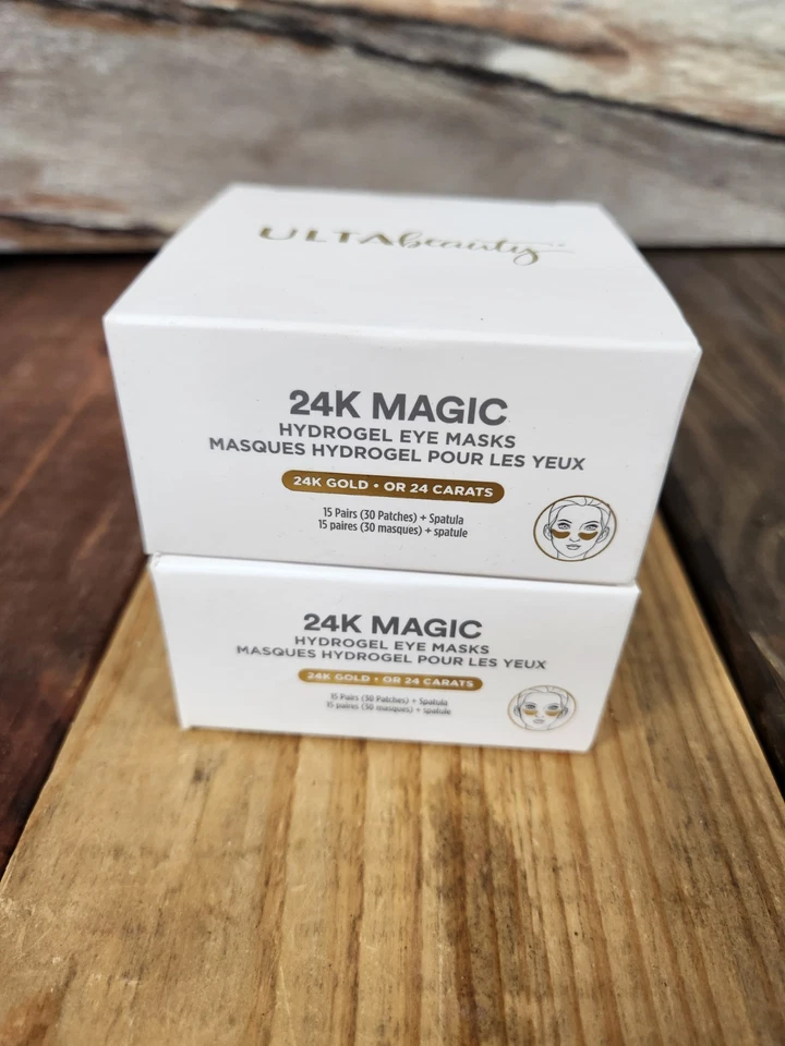 2PK Máscaras de ojos de hidrogel mágicas Ulta Beauty 24K 15 pares cada una NUEVO Foto 1 de 1
