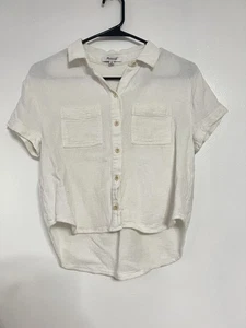 Madewell Small Breezewoven Beachside Shirttail Top LEINENMISCHUNG Button Down - Bild 1 von 5