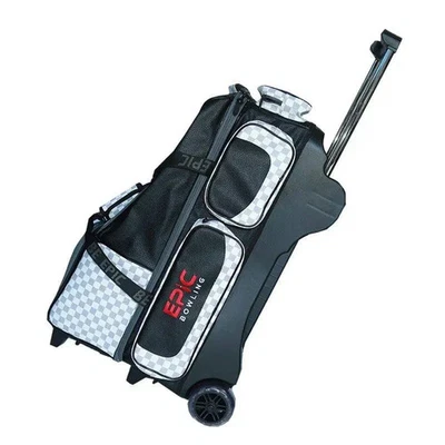 Epic 4 Ball Inline Superior Deluxe White Black Plaid Bowling Bag - Image 1 of 2