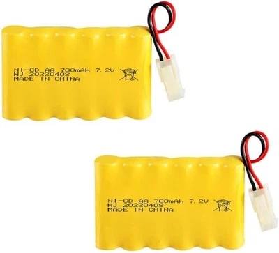 7.2V 700mAh NICD Battery for Huanqi HQ 516 558 549 RC Tank RC Vehicle 2 Pack - Image 1 of 3