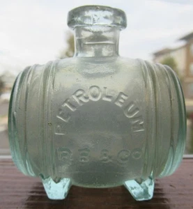 Sparkling Blue Aqua Barrel Shape PB Petroleum Writing Fluid Inkwell Ink Bottle - Picture 1 of 10