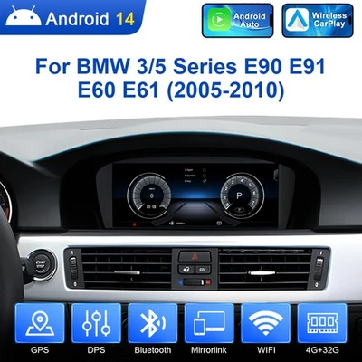 8.9" Android 14 Autoradio CarPlay 4+32GB WiFi Für BMW 3/5er E90 E91 E60 E61 CCC - Bild 1 von 4