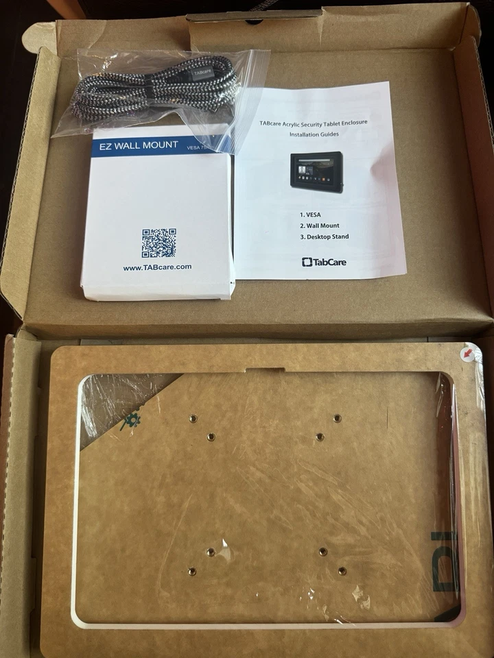 TABcare Security AntiTheft Acrylic Enclosure for Samsung Tab A9+ 11” WHITE Mount - Image 1 of 3