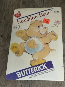 Care Bears Funshine Bear 1983 Stuffed Animal Pattern 6225 Butterick Vintage C50 - Picture 1 of 4