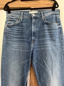 MOTHER Denim Size 33 High Waisted Rider Skimp In ‘Cowboys Don’t Cry’ Wash - Picture 1 of 17