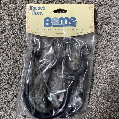 Beme Lyre/Black Holdbacks for Drapes & Curtains Forged Iron Vintage 2002  1 Pair - Image 1 of 4