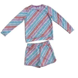 32 Degrees Cool Girls 2 Piece Set Sweatshirt and Shorts Multicolor Size M 10-12 - Picture 1 of 3