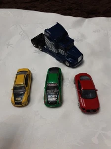 Realtoy Aero truck 2000 blue 1x red realtoy audi TT 1x yellow BMW Green MB - Picture 1 of 10
