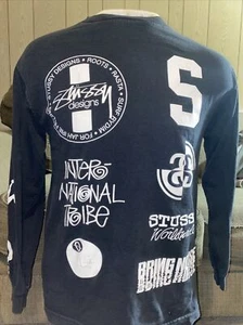Stussy Shirt Herren Medium Langarm doppelseitig Totenkopf Ratte Krone Logo gebraucht - Bild 1 von 5