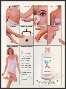 Johnson's Baby Öl 80er Jahre Print Werbung Werbung 1987 Haut Beine Rücken Körper - Bild 1 von 1