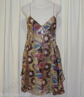 VESTIDO SASS&BIDE ESTAMPADO SEDA CAPAS 40/4 (AUS 8/10) CRUZANDO LA LÍNEA Foto 1 de 4