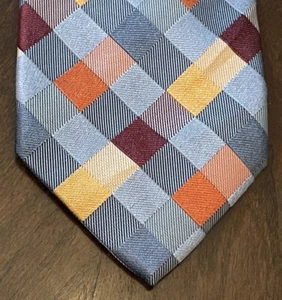 Geoffrey Beene Gray Orange Handmade 66% Silk 34% Polyester Made In China - Picture 1 of 9