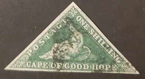 CAPE OF GOOD HOPE: 1859 1s Deep Dark Green (SG 8b) Triangle,  Fine Used - Picture 1 of 2