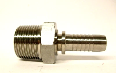 Dicsa 841141208 Stainless Steel Male Tapered 60º Cone 3/4" BSPT DN 1/2" Fitting - Image 1 of 4