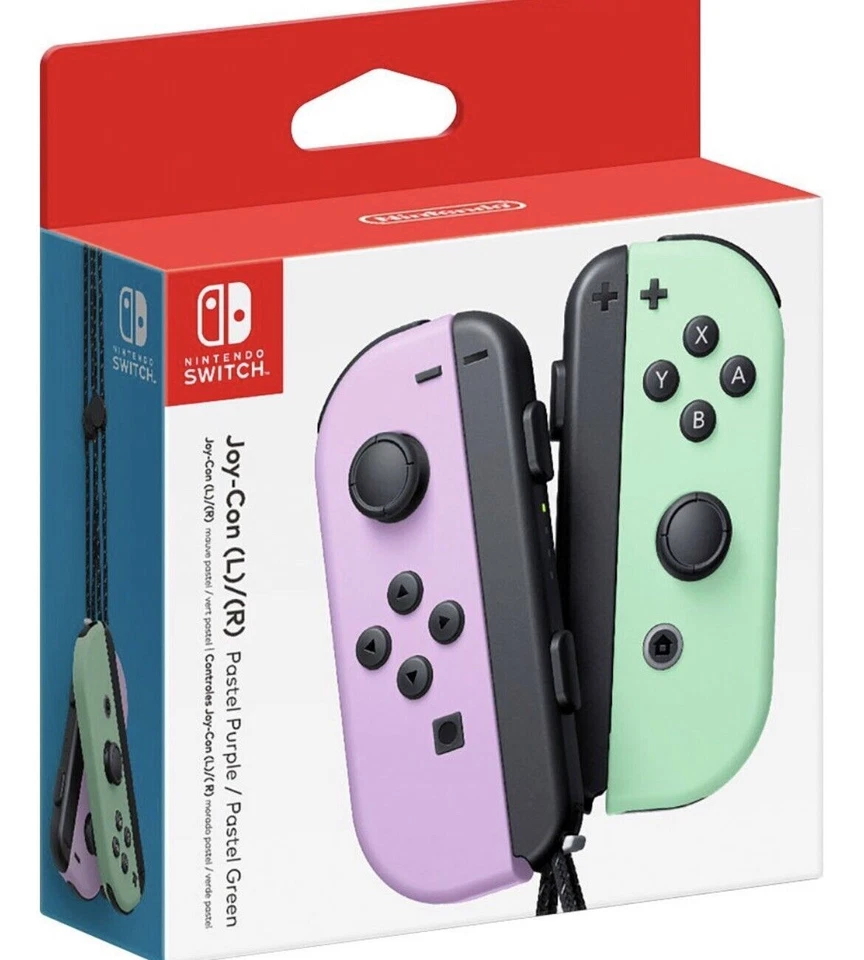 Official Joy Con (L/R) - Pastel Purple / Pastel Green - Nintendo Switch - Image 1 of 1
