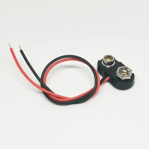 2 x DC 9V Battery Clip T-Type Buckle Adapter Lead Wire 15cm Long - Picture 1 of 2