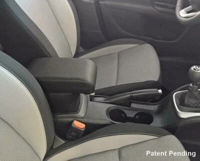 FIAT TIPO Bracciolo PREMIUM REGOLABILE in eco pelle nero -montaggio a pressione! - Imagen 1 de 4