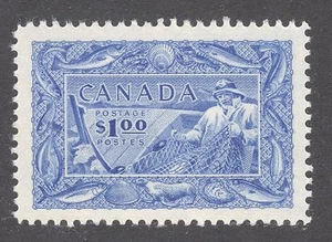 SELLO CANADÁ #302 - PESCA - AMPLIOS MÁRGENES - 1951 - SIN USAR - Imagen 1 de 2